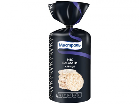 

Хлебцы МИСТРАЛЬ рисовые Рис Басмати 100гр, 58151