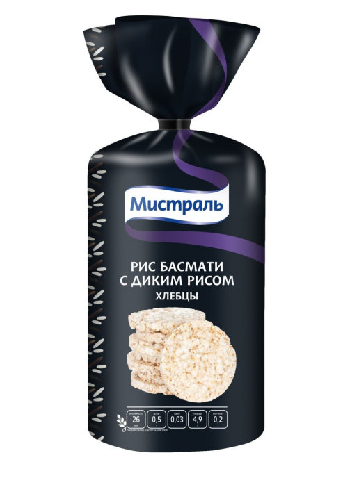 

Хлебцы МИСТРАЛЬ рисовые Рис Басмати с диким рисом 100гр, 58150
