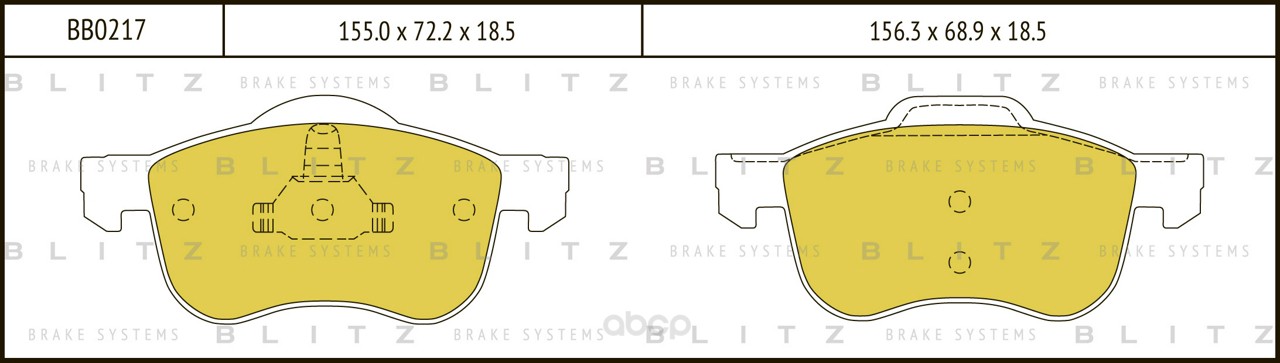 

Тормозные колодки BLITZ передние дисковые BB0217