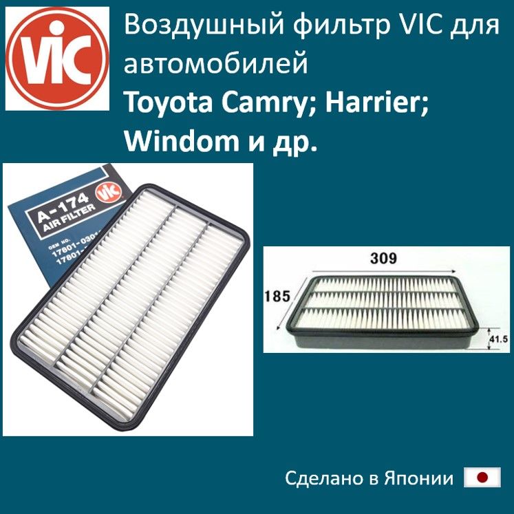 

Фильтр воздушный двигателя VIC VIC_A174, A174