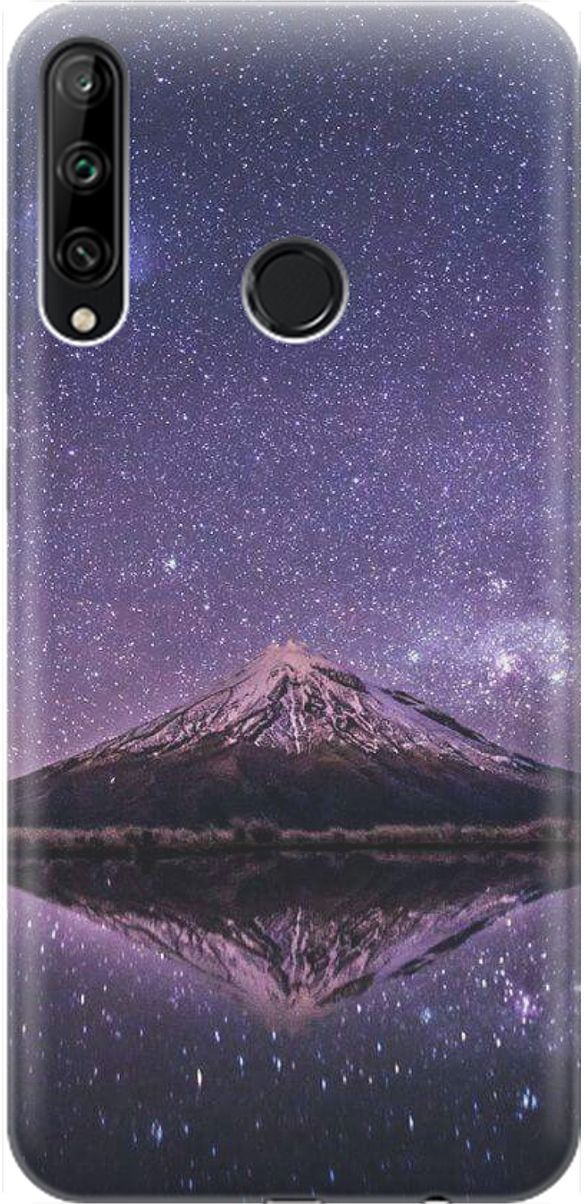 

Чехол на Honor 9C/Huawei P40 Lite E "Гора и звездное небо", Синий;фиолетовый, 1469