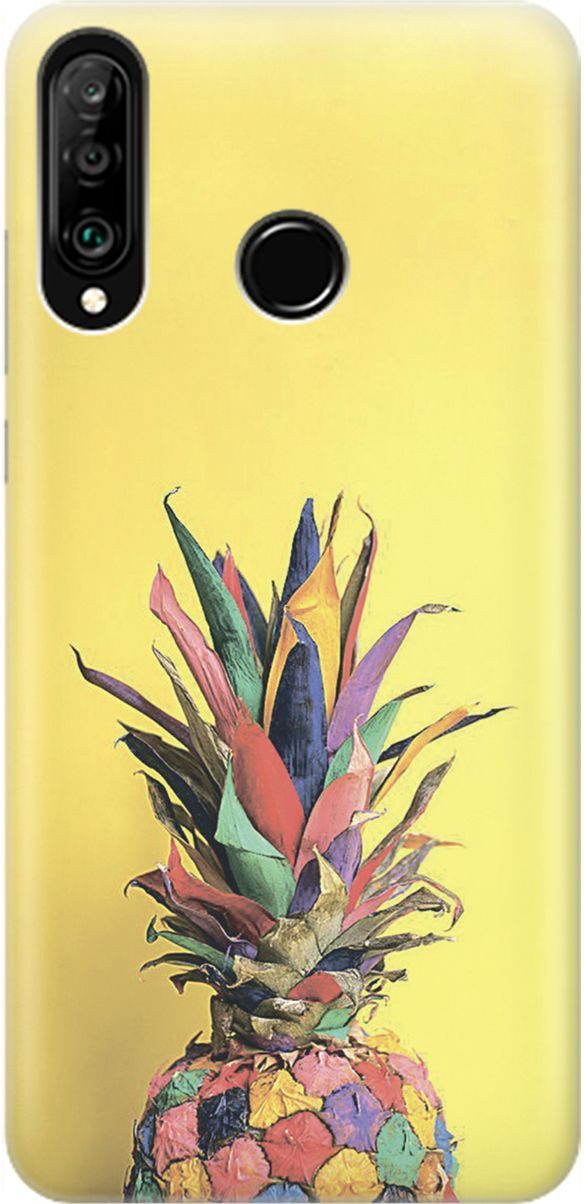 

Чехол на Honor 20 Lite/20s/Huawei P30 Lite "Ананас на желтом", Желтый;синий, 1465