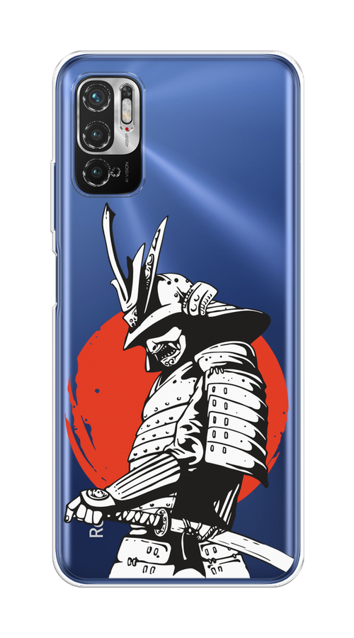 

Чехол на Xiaomi Redmi Note 10T/10 5G, Poco M3 Pro "Самурай с катаной", Черный;красный;белый, 311050-1