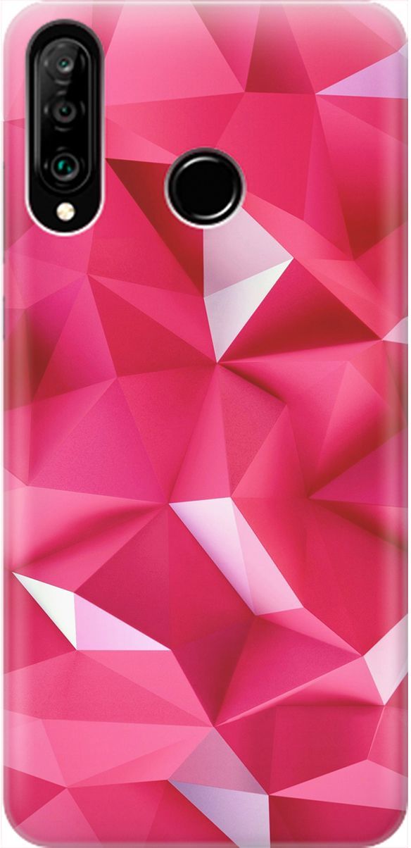 

Чехол на Honor 20 Lite/20s/Huawei P30 Lite "Малиновые ромбы", Красный;розовый, 1901