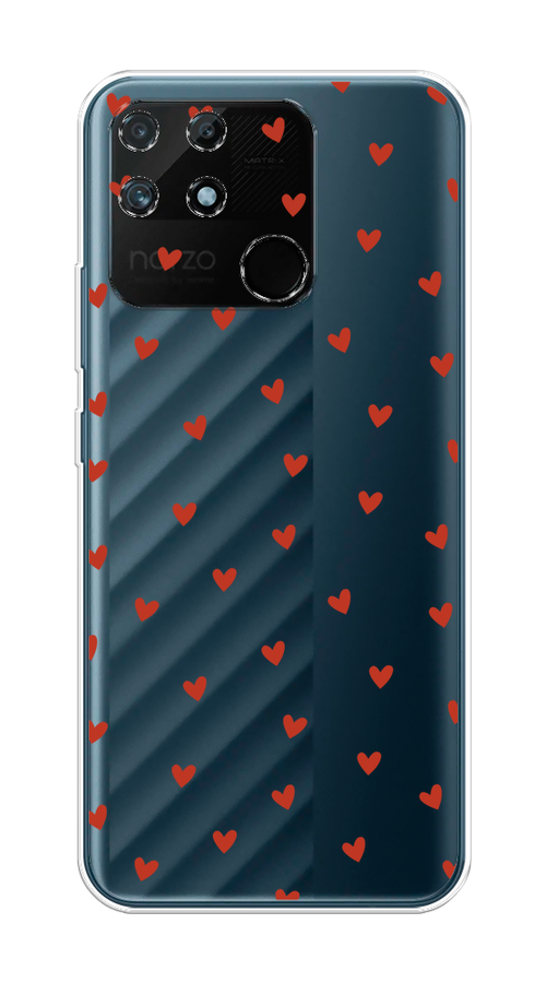 

Чехол на Realme Narzo 50A "Red hearts", Красный;прозрачный, 258450-1