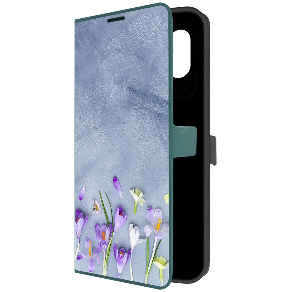 

Чехол-книжка Eco Book для Samsung Galaxy A04e (A042) Цветочное настроение (зелёный опал), Зеленый