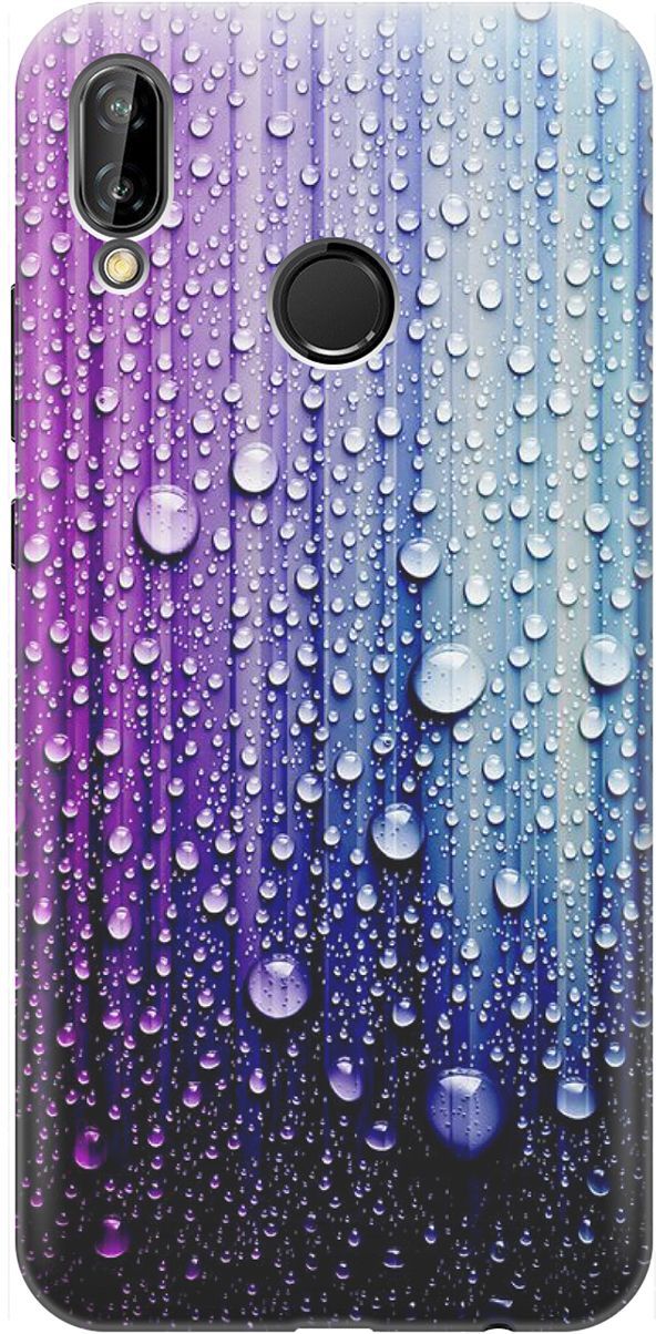 

Чехол на Huawei P20 Lite/Nova 3e "Капли на голубом", Голубой;фиолетовый, 1463