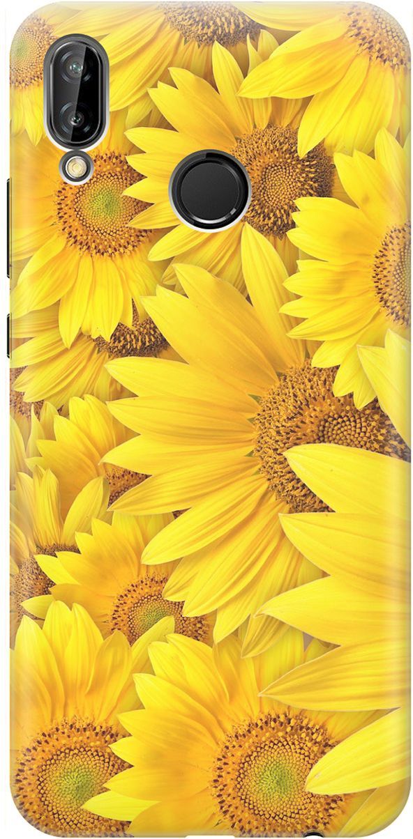 

Чехол на Huawei P20 Lite/Nova 3e "Море подсолнухов", Желтый;коричневый, 1463
