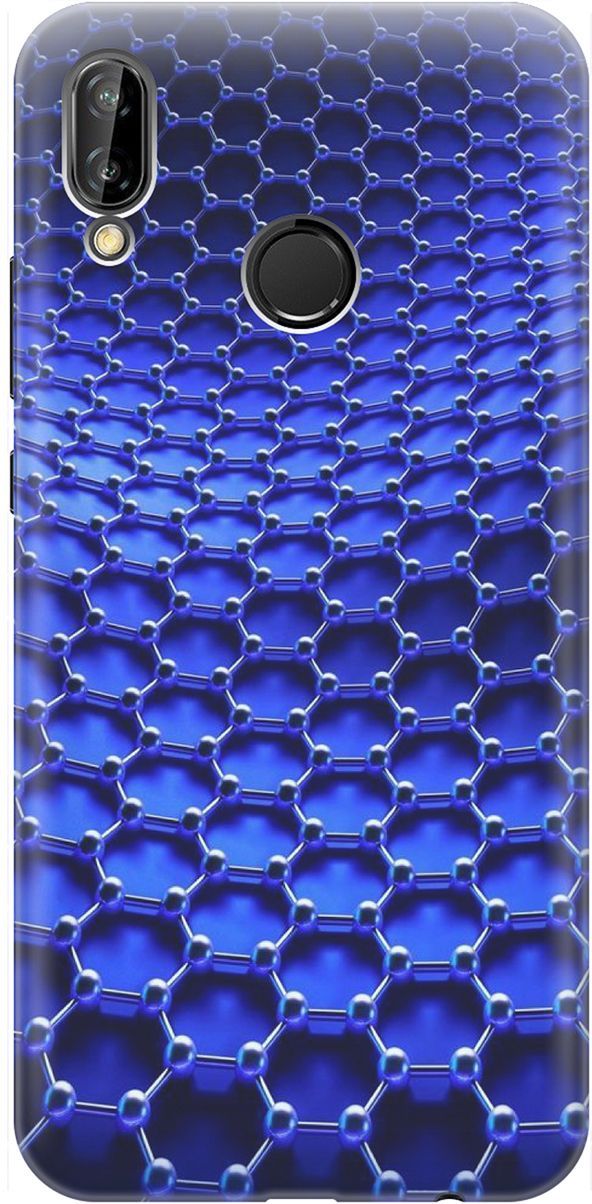 

Чехол на Huawei P20 Lite/Nova 3e "Молекулярная цепь", Синий;черный, 1463