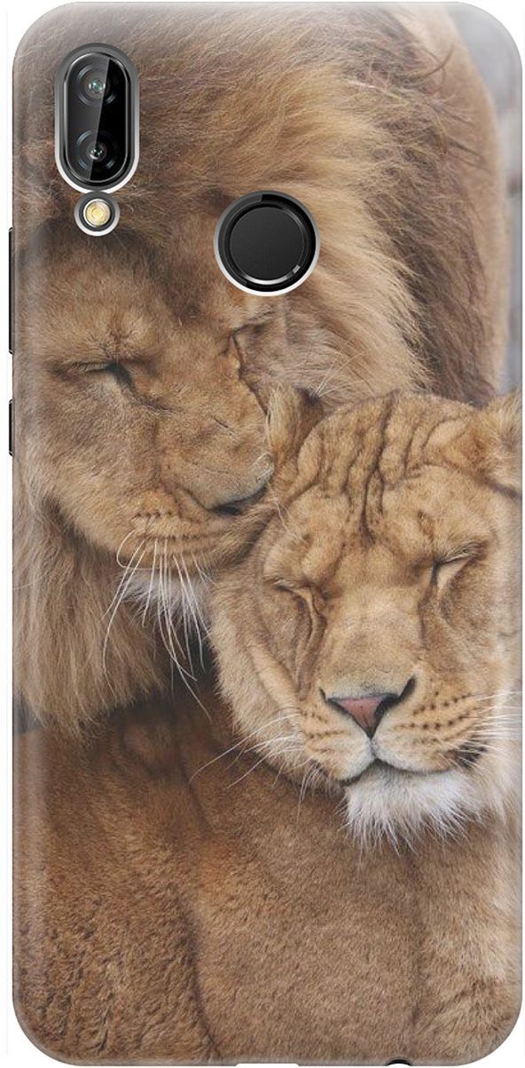 

Чехол на Huawei P20 Lite/Nova 3e с принтом "Милые львы", Бежевый;коричневый, 1463
