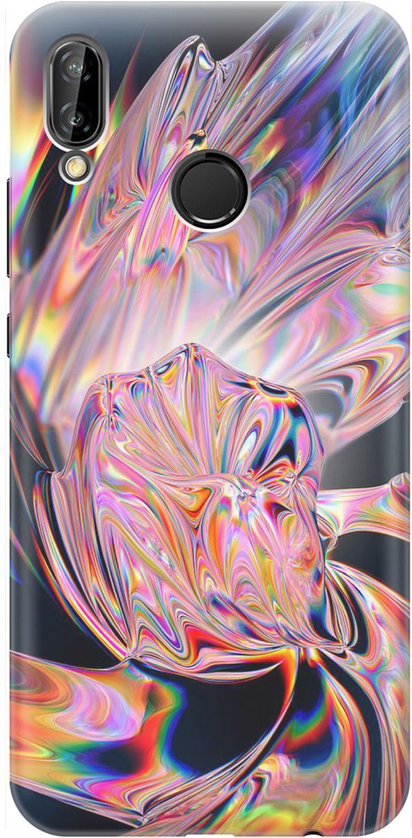 

Чехол на Huawei P20 Lite/Nova 3e "Стеклянная абстракция", Розовый;черный, 1463