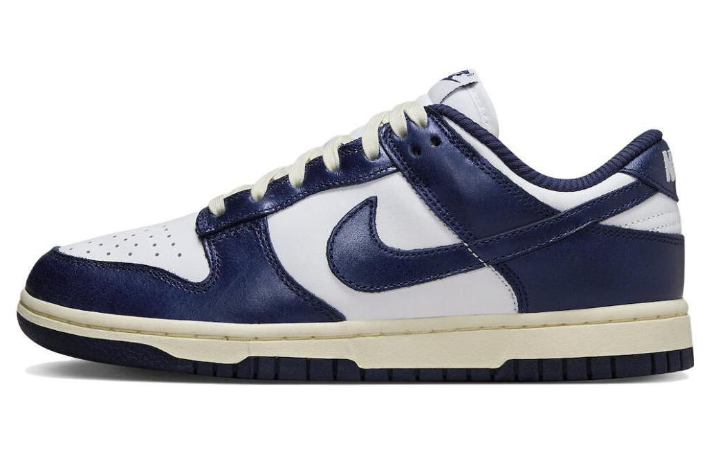 

Кеды унисекс Nike Dunk Low Midnight Navy and White 2023 белые 39 EU, Белый, Dunk Low Midnight Navy and White 2023