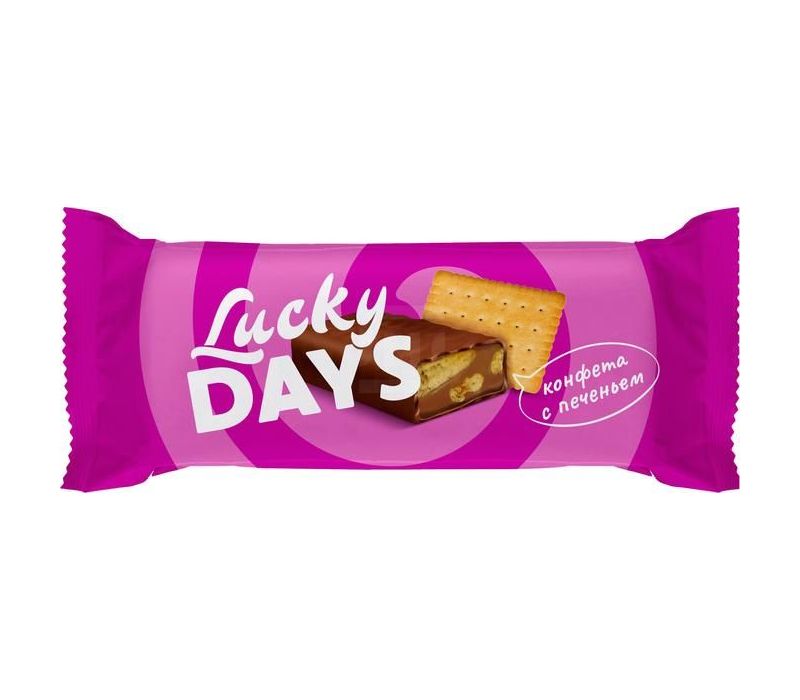 Шоколадные конфеты Lucky Days молочная карамель с печеньем +-500 г