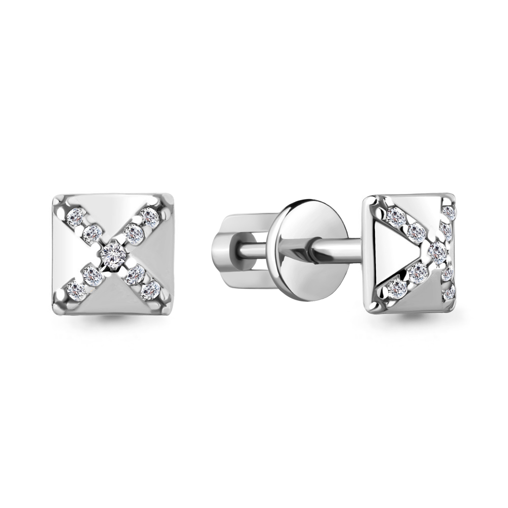 

Серьги из серебра с фианитом Aquamarine Aquamarine 49142А_925_р, 49142А_925_р