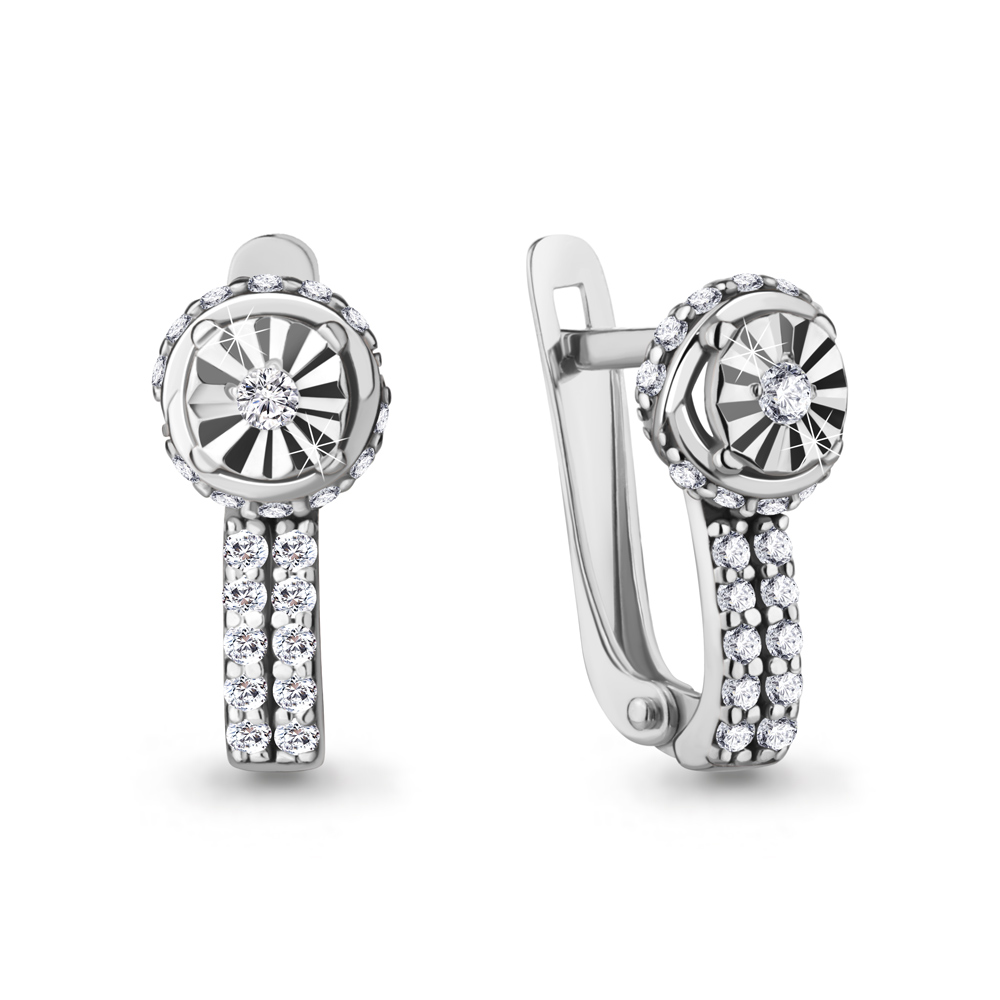

Серьги из серебра с фианитом Aquamarine Aquamarine 49140А_925_р, 49140А_925_р