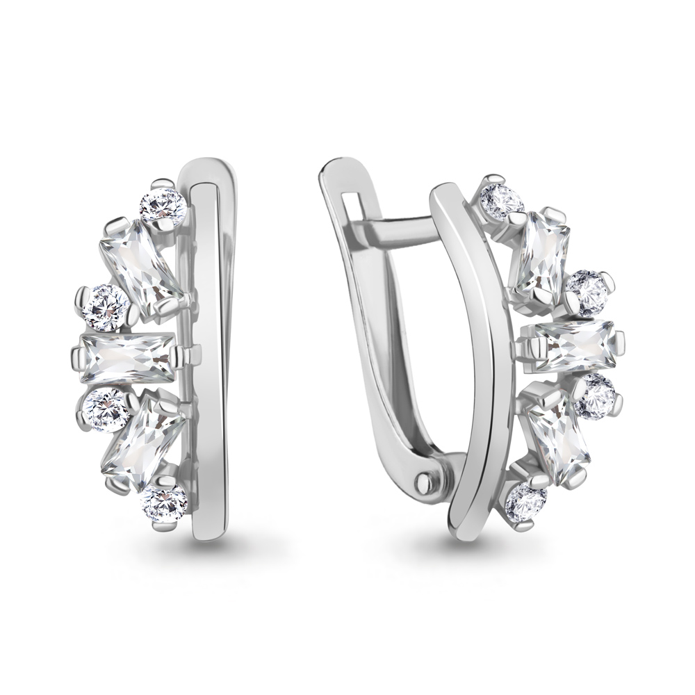 

Серьги из серебра с фианитом Aquamarine Aquamarine 49136А_925_р, 49136А_925_р