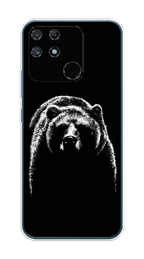 

Чехол на Realme Narzo 50A "Медведь в ночи", Белый;черный, 258450-1