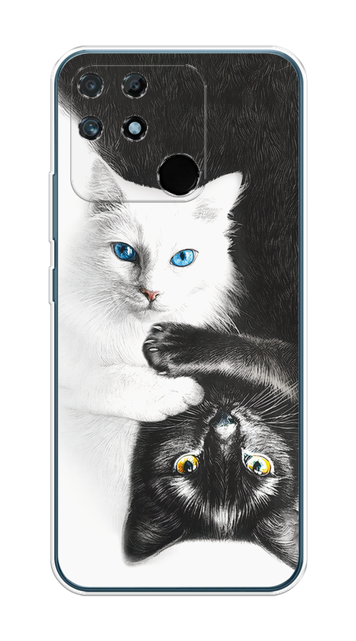 

Чехол на Realme Narzo 50A "Коты Инь-Янь", Черный;белый;голубой, 258450-1