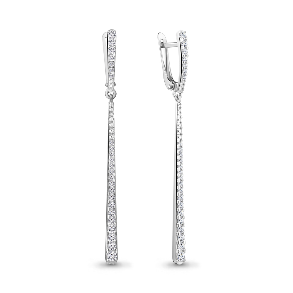 

Серьги из серебра с фианитом Aquamarine Aquamarine 49130А_925_р, 49130А_925_р