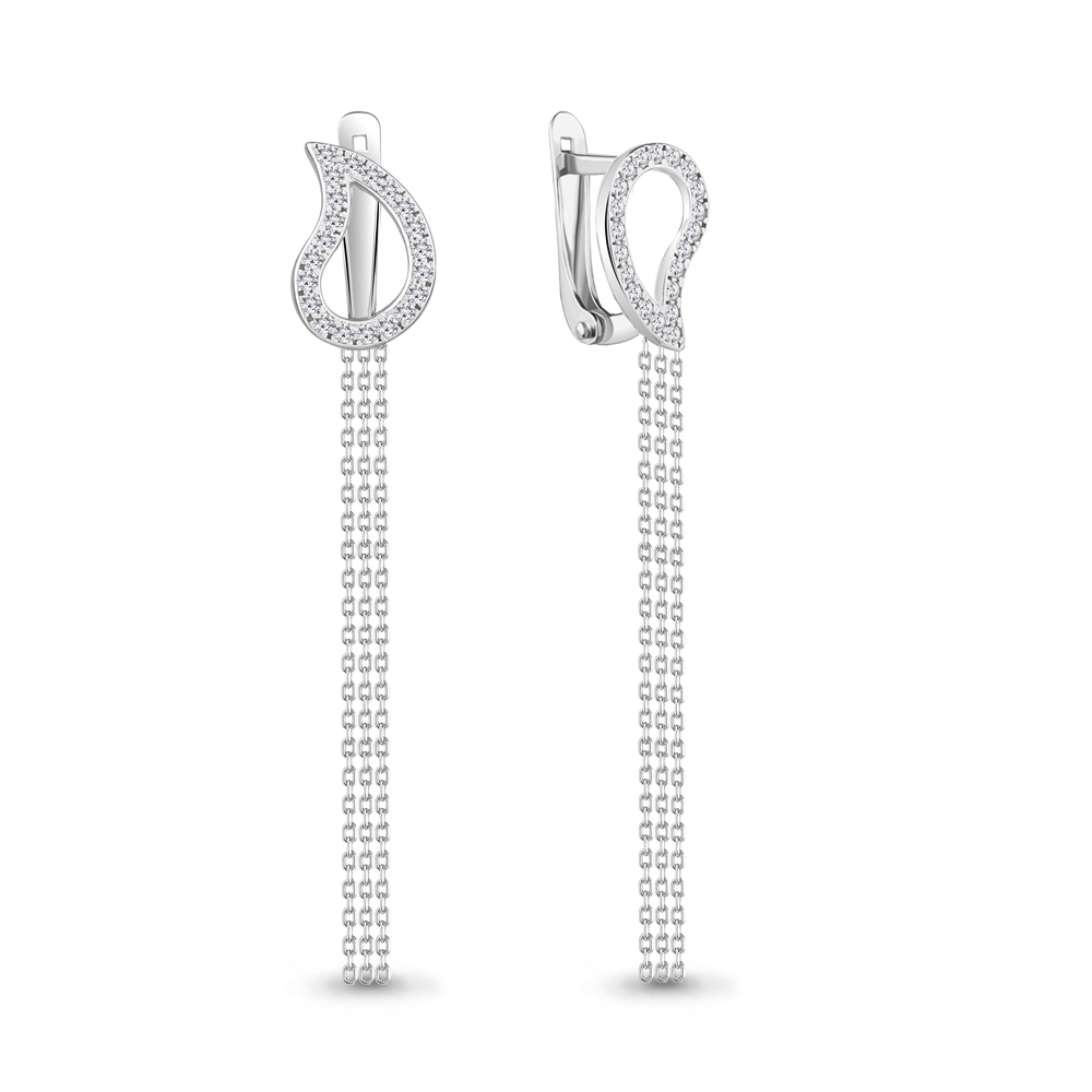 

Серьги из серебра с фианитом Aquamarine Aquamarine 49113А_925_р, 49113А_925_р
