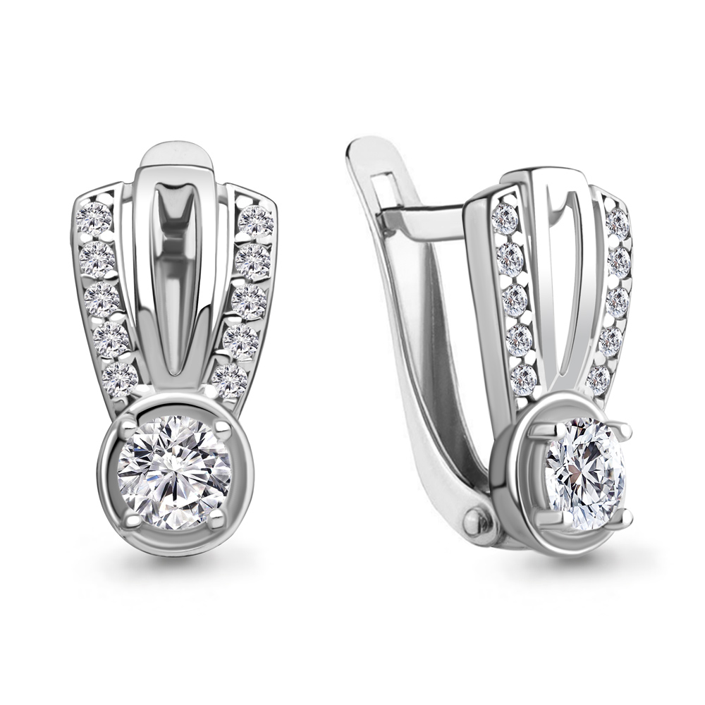 

Серьги из серебра с фианитом Aquamarine Aquamarine 49100А_925_р, 49100А_925_р