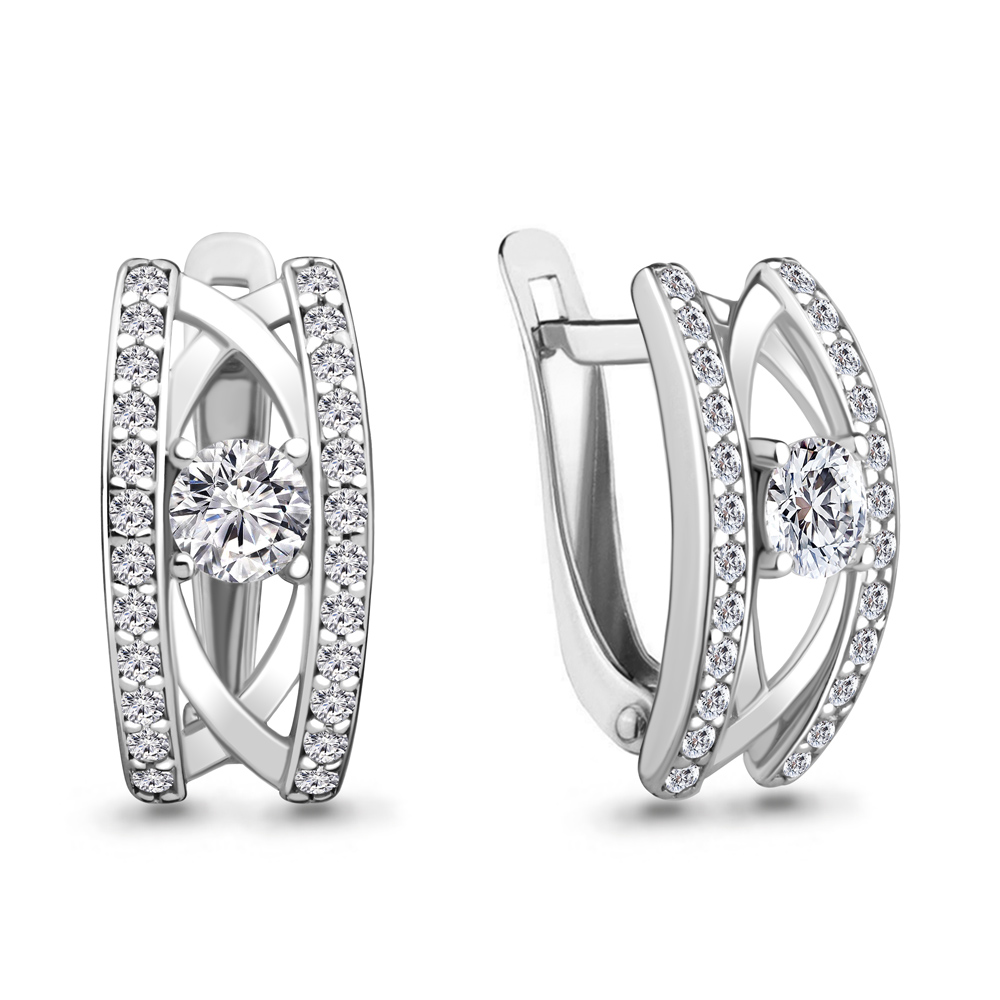 

Серьги из серебра с фианитом Aquamarine Aquamarine 49099А_925_р, 49099А_925_р