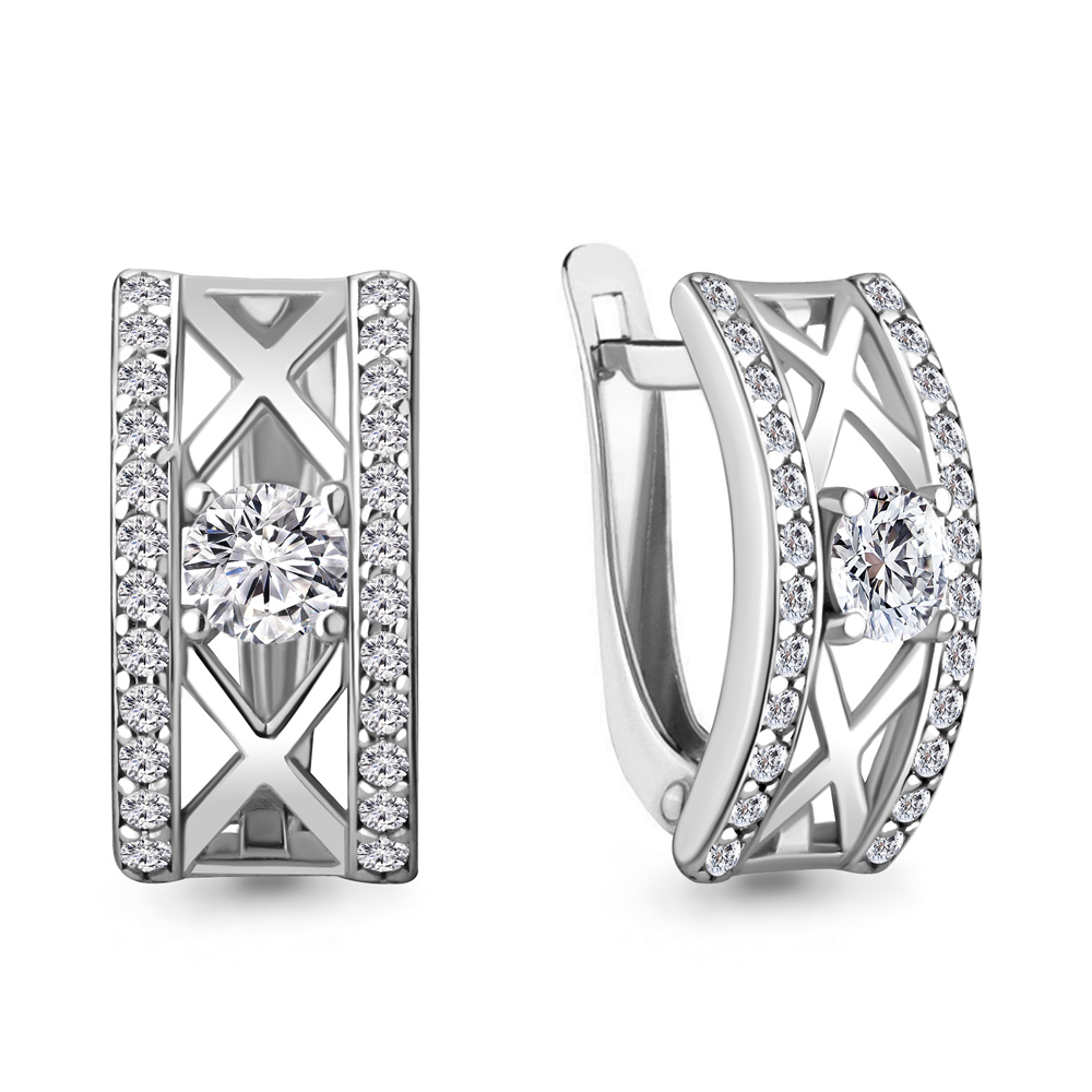 

Серьги из серебра с фианитом Aquamarine Aquamarine 49097А_925_р, 49097А_925_р