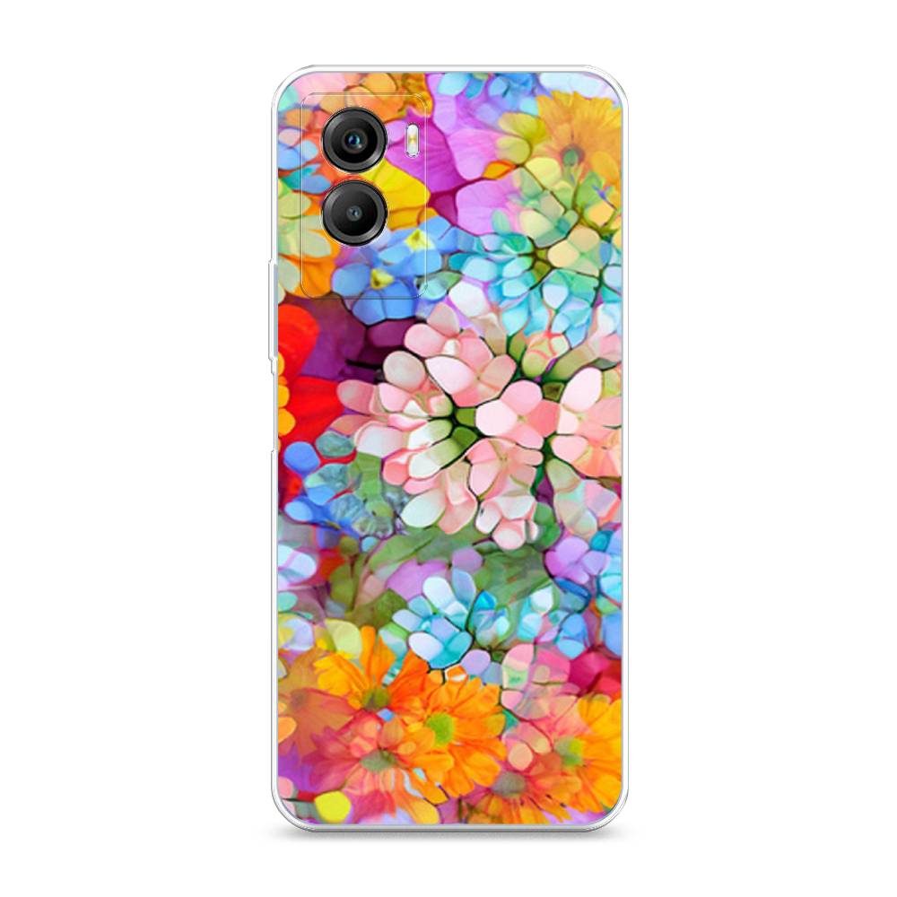 

Чехол на Vivo Y55s 5G "Цветы витраж", Оранжевый;розовый;голубой, 266150-3