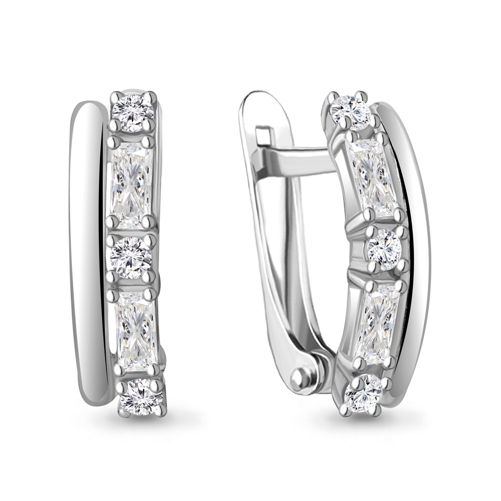 

Серьги из серебра с фианитом Aquamarine Aquamarine 49093А_925_р, 49093А_925_р