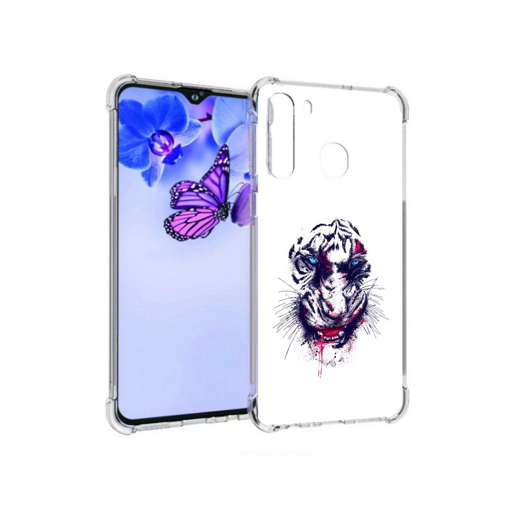 Чехол MyPads Tocco для Samsung Galaxy A21 безумный тигр (PT226904.547.228)