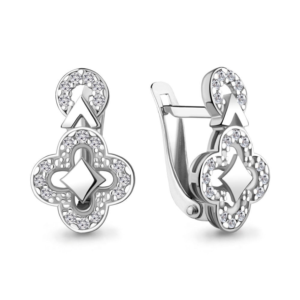 

Серьги из серебра с фианитом Aquamarine Aquamarine 49088А_925_р, 49088А_925_р