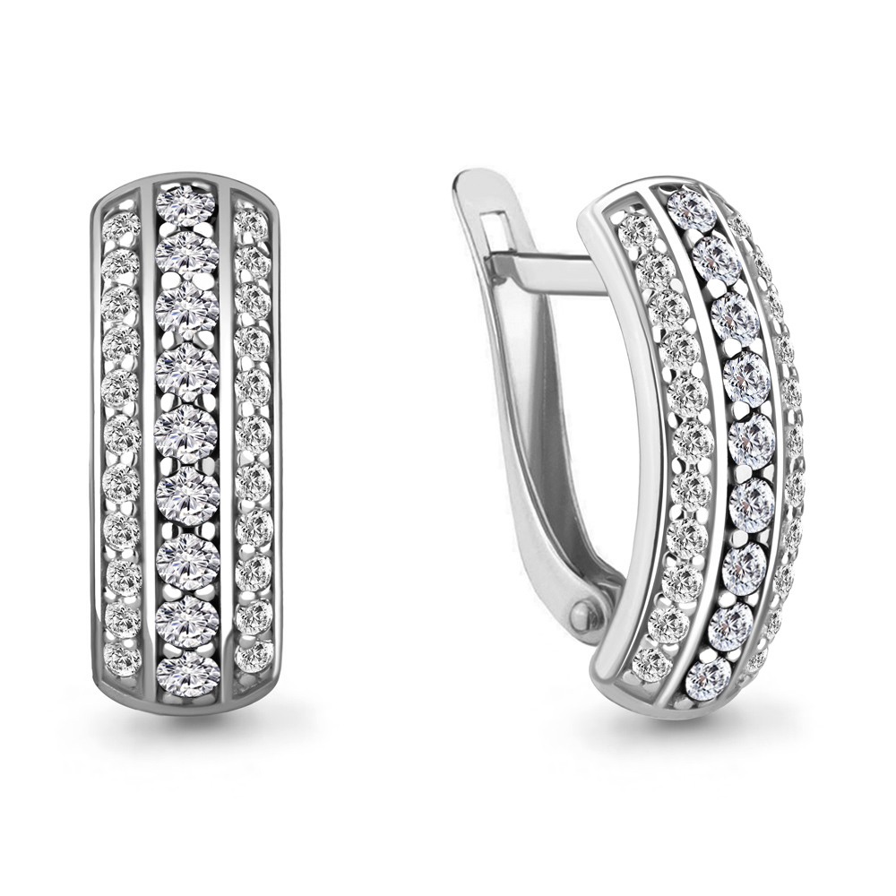 

Серьги из серебра с фианитом Aquamarine Aquamarine 49079А_925_р, 49079А_925_р