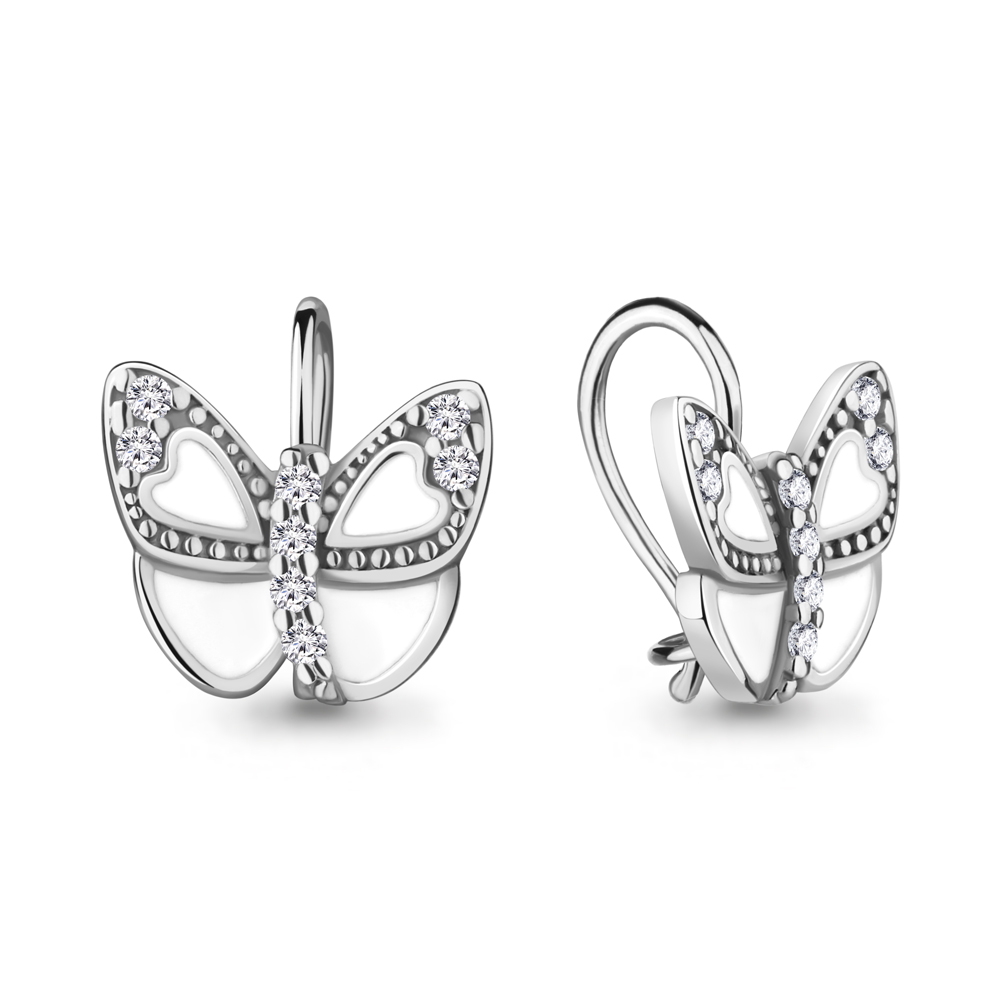 

Серьги из серебра с фианитом\эмалью Aquamarine Aquamarine 49076А_925_р, 49076А_925_р