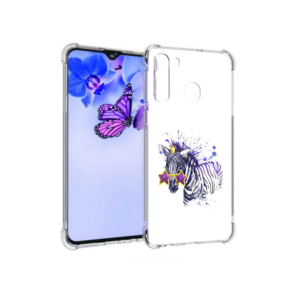 

Чехол MyPads Tocco для Samsung Galaxy A21 акварельная зебра (PT226904.547.215), Прозрачный, Tocco