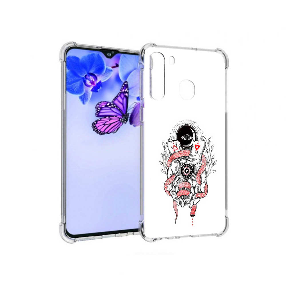 

Чехол MyPads Tocco для Samsung Galaxy A21 абстрация связанные руки (PT226904.547.213), Прозрачный, Tocco