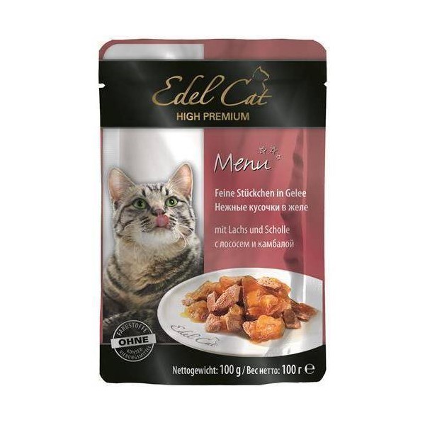 Влажный корм для кошек Edel Cat Menu, лосось, камбала, 100г