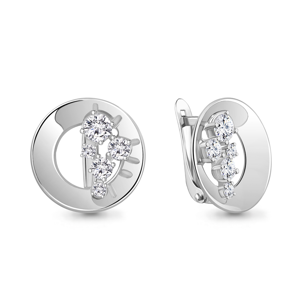 

Серьги из серебра с фианитом Aquamarine Aquamarine 49048А_925_р, 49048А_925_р