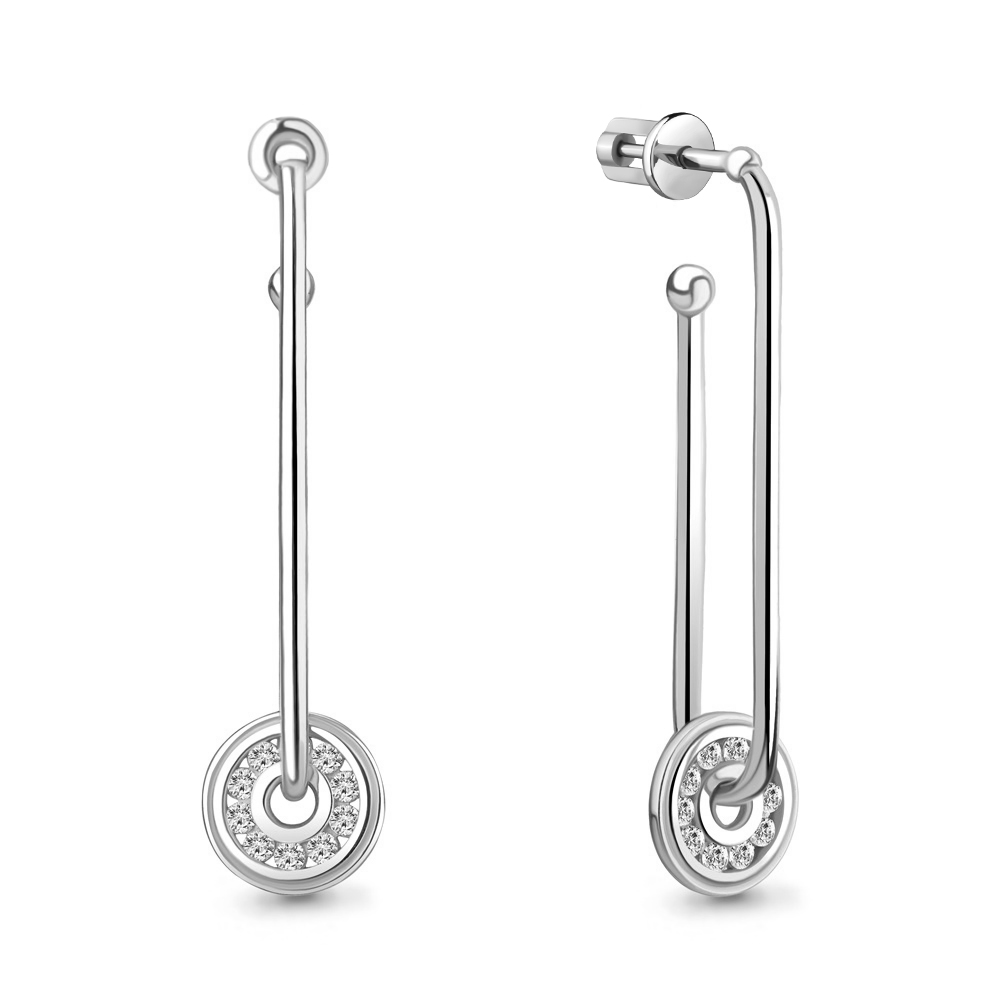

Серьги из серебра с фианитом Aquamarine Aquamarine 49020А_925_р, 49020А_925_р