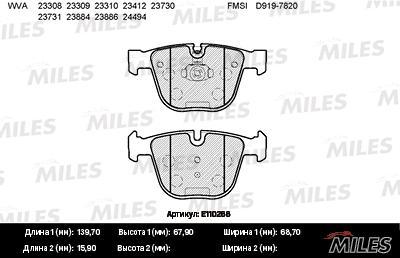 

Колодки Тормозные Bmw E60/E61/E65/E66/E70/E71 Задние Semimetallic Miles арт. E110266