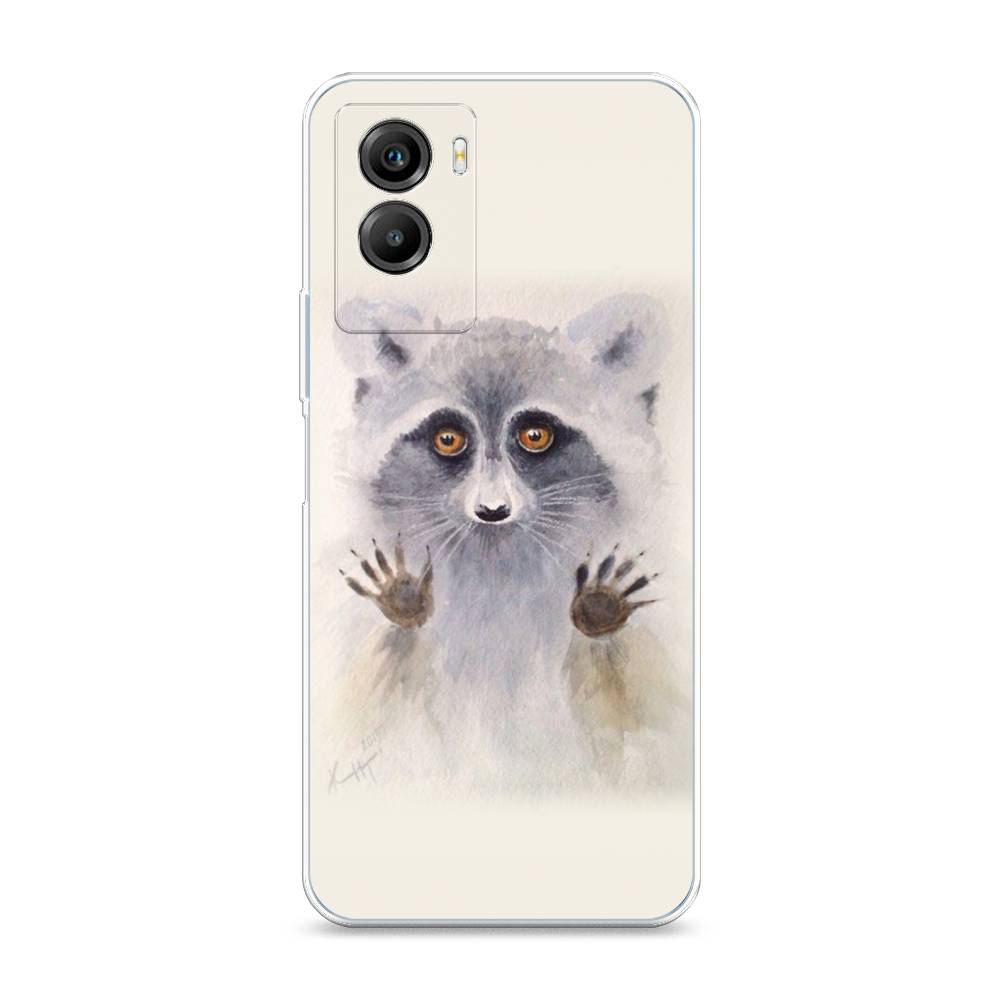 

Чехол на Vivo Y55s 5G "Енот за стеклом", Бежевый;серый, 266150-4