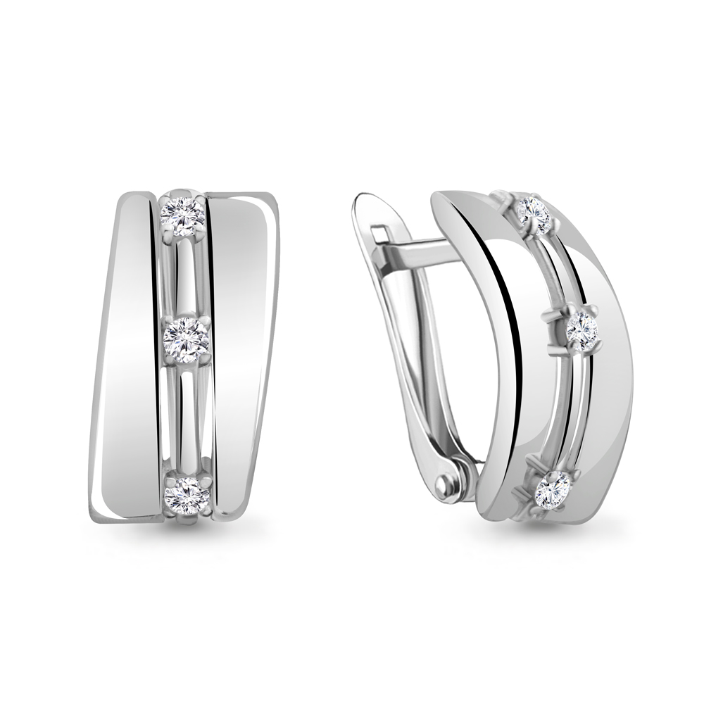 

Серьги из серебра с фианитом Aquamarine Aquamarine 49014А_925_р, 49014А_925_р