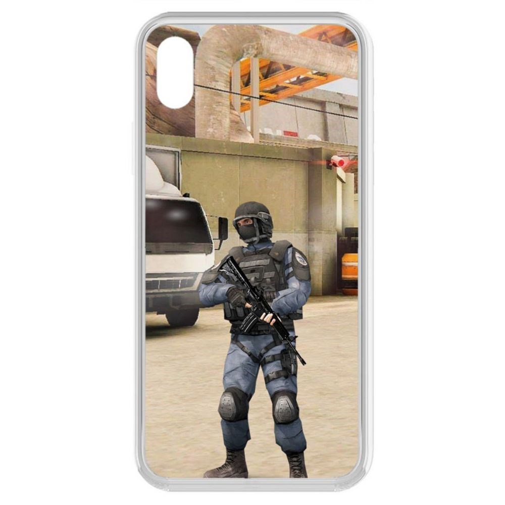 

Чехол-накладка Krutoff Standoff 2 - GIGN для iPhone XR, Прозрачный