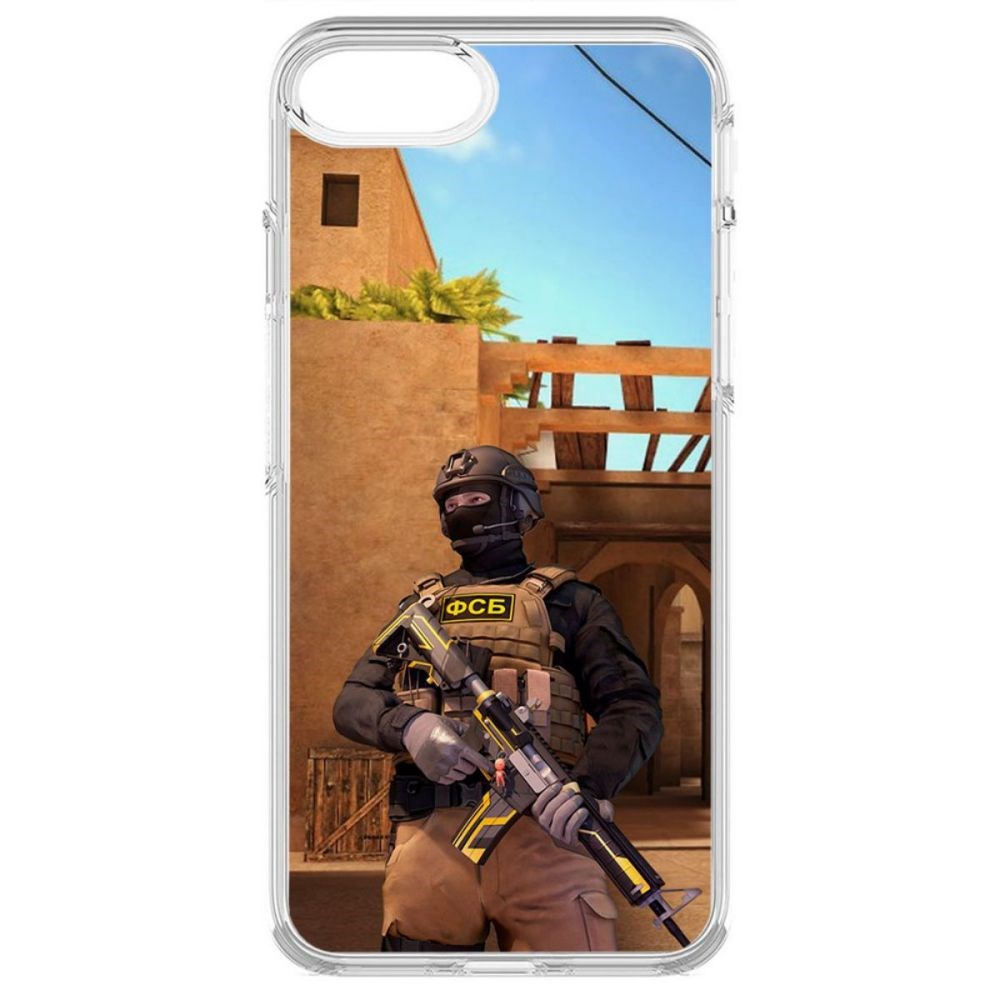 

Чехол-накладка Krutoff Standoff 2 - ФСБ для iPhone SE 2020, Прозрачный