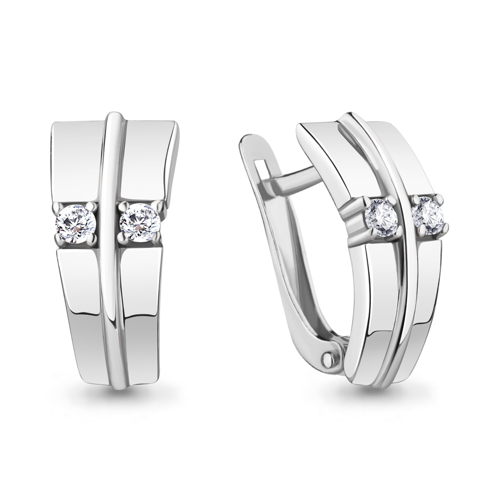 

Серьги из серебра с фианитом Aquamarine Aquamarine 49013А_925_р, 49013А_925_р