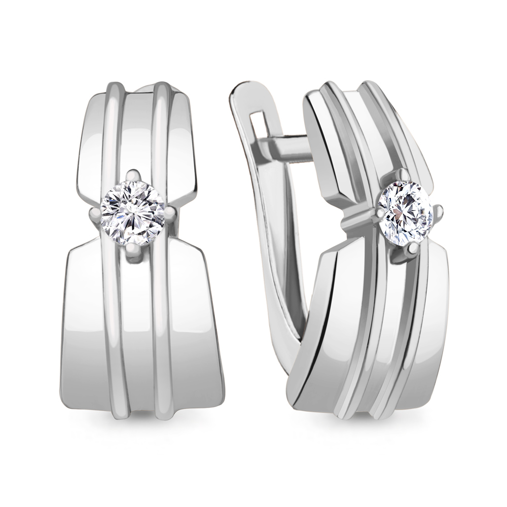 

Серьги из серебра с фианитом Aquamarine Aquamarine 49012А_925_р, 49012А_925_р