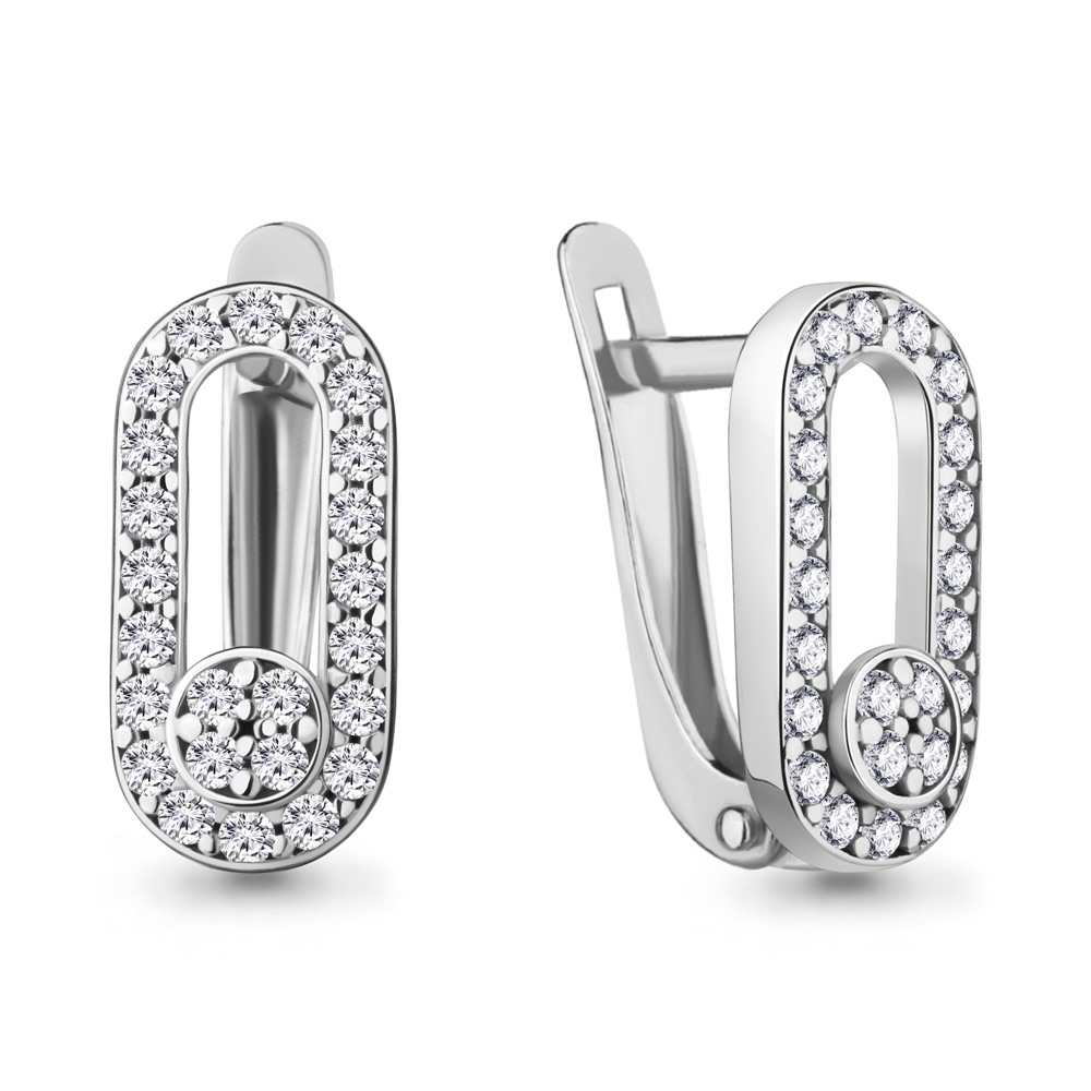 

Серьги из серебра с фианитом Aquamarine Aquamarine 49007А_925_р, 49007А_925_р