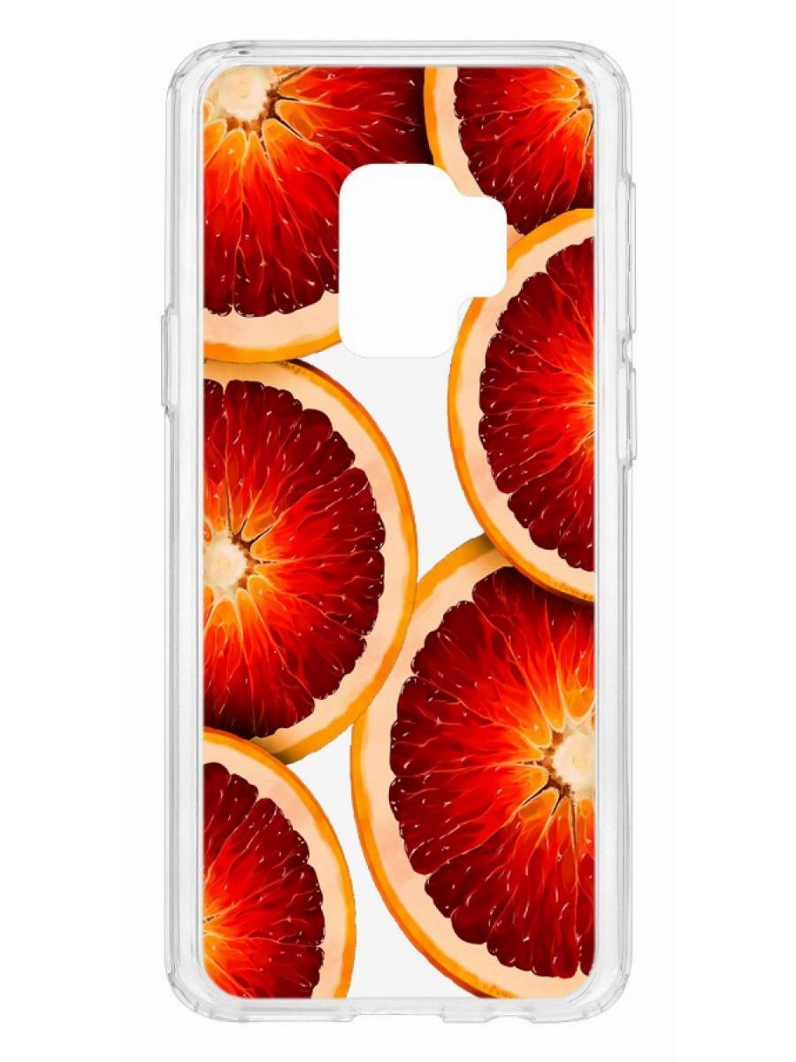 

Чехол на Samsung Galaxy S9 Kruche Print Orange, Прозрачный;красный;оранжевый