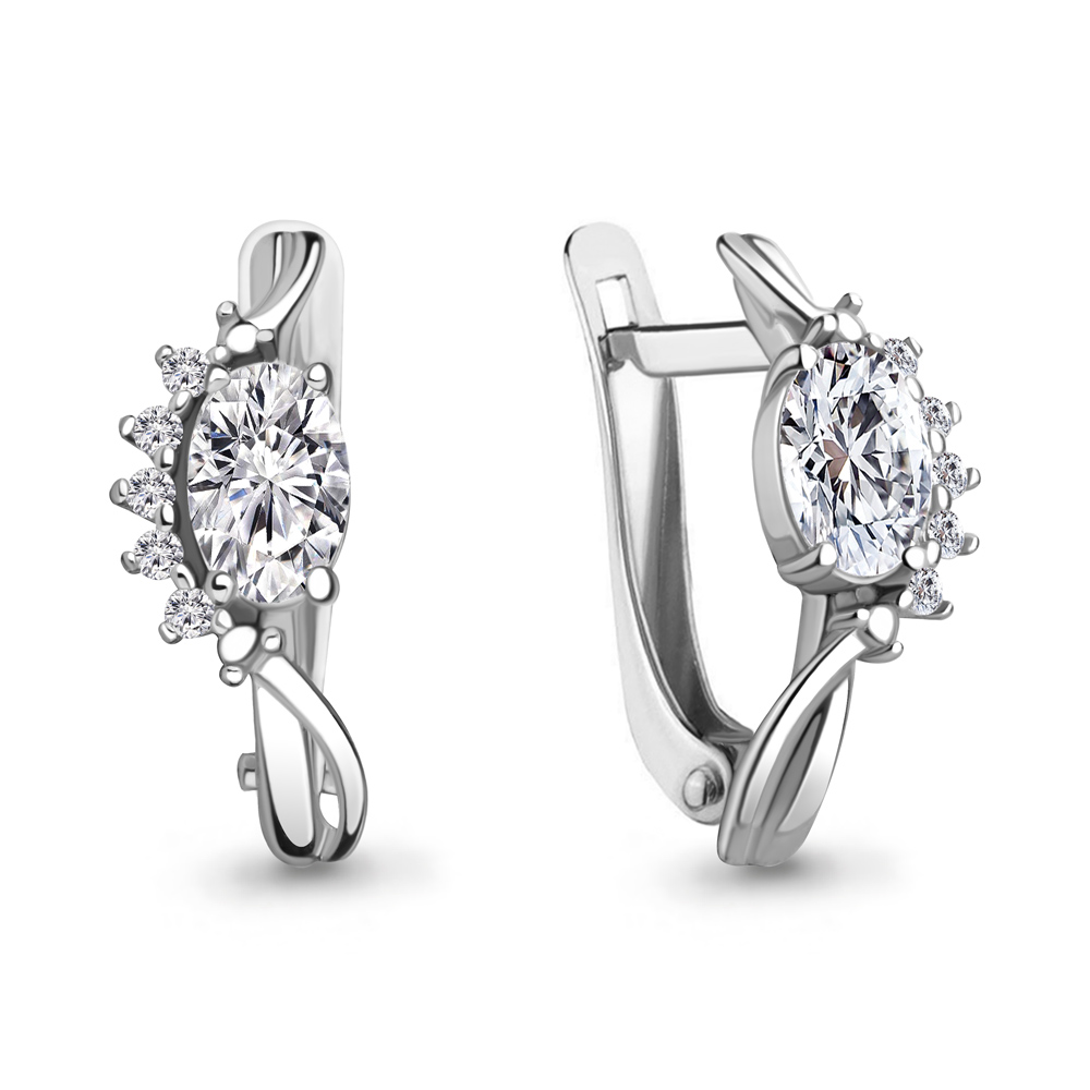 

Серьги из серебра с фианитом Aquamarine Aquamarine 48991А_925_р, 48991А_925_р