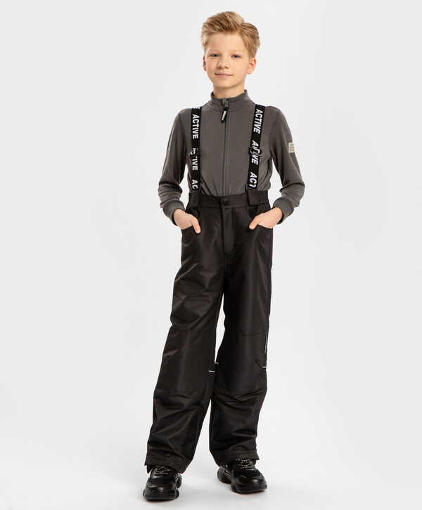 

Брюки демисезонные непромокаемые черные детские Button Blue, 146, 224BBBA6402, Черный, 224BBBA6402