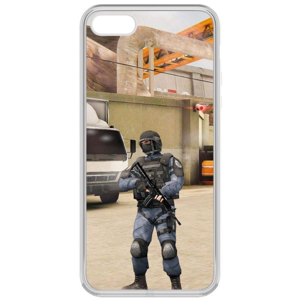 

Чехол-накладка Krutoff Standoff 2 - GIGN для iPhone 5S, Прозрачный
